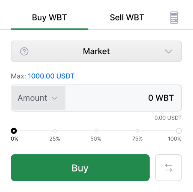 Buy or exchange WBT